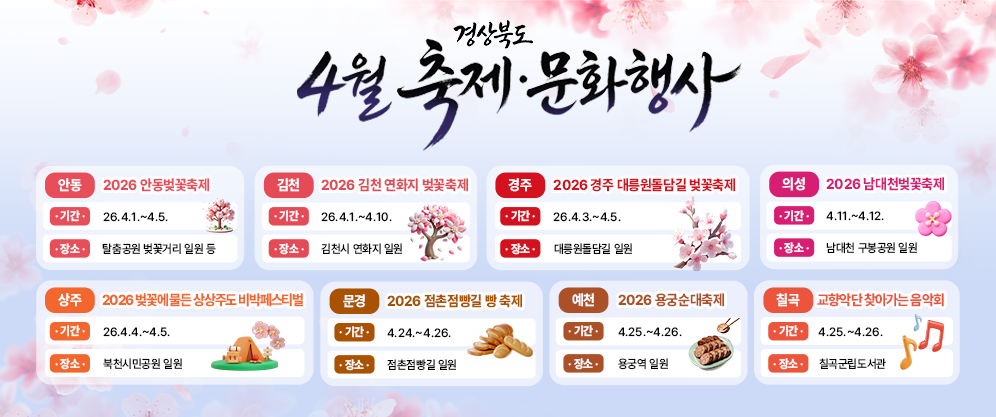 경상북도 4월 축제문화행사